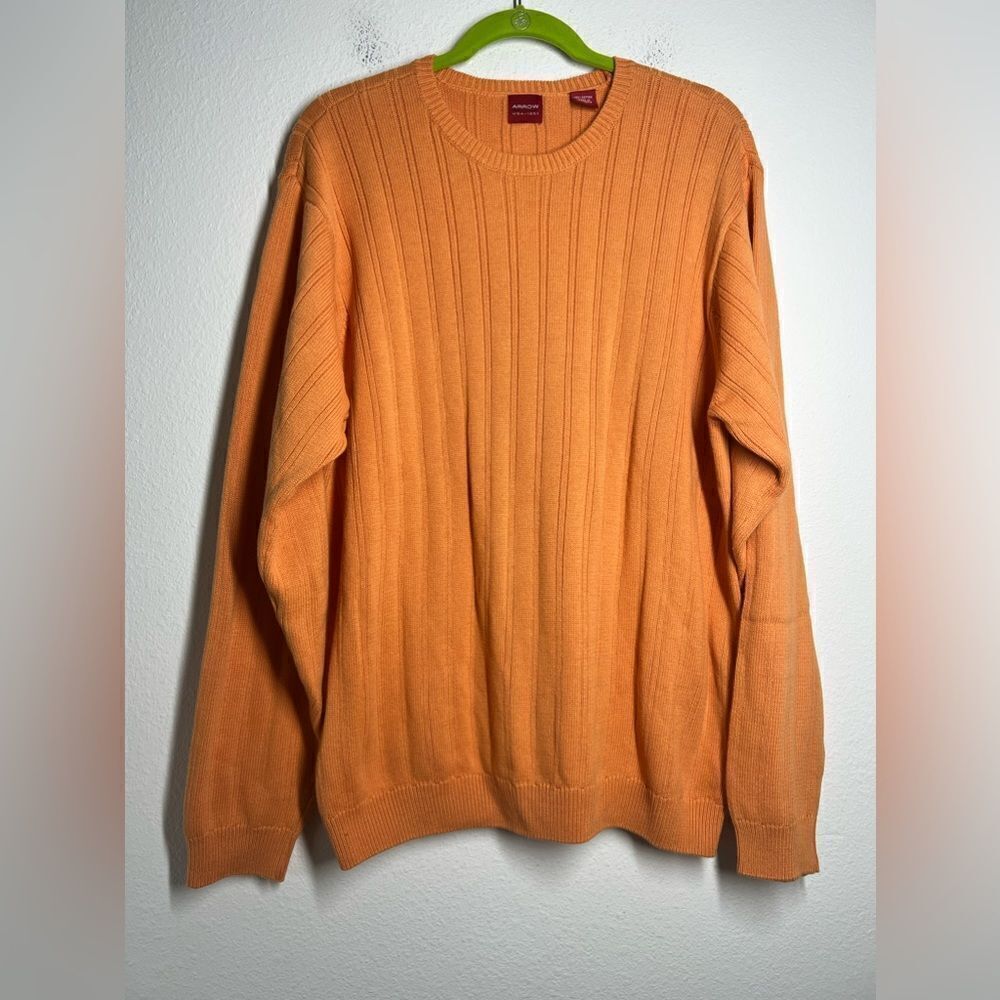 Y2K Arrow Cotton Heavy Orange Sweater Outerwear 2000s Men’s Size L